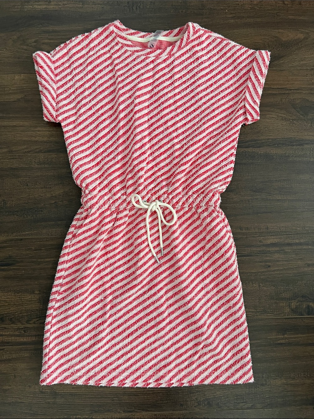 Lou & Grey Red and White Striped Drawcord Casual Dress